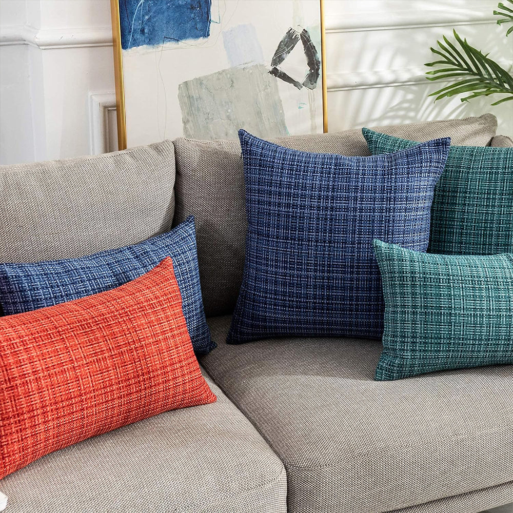 Premium Outdoor Waterproof Throw Pillow cover and Insert 2 sizes bright colors