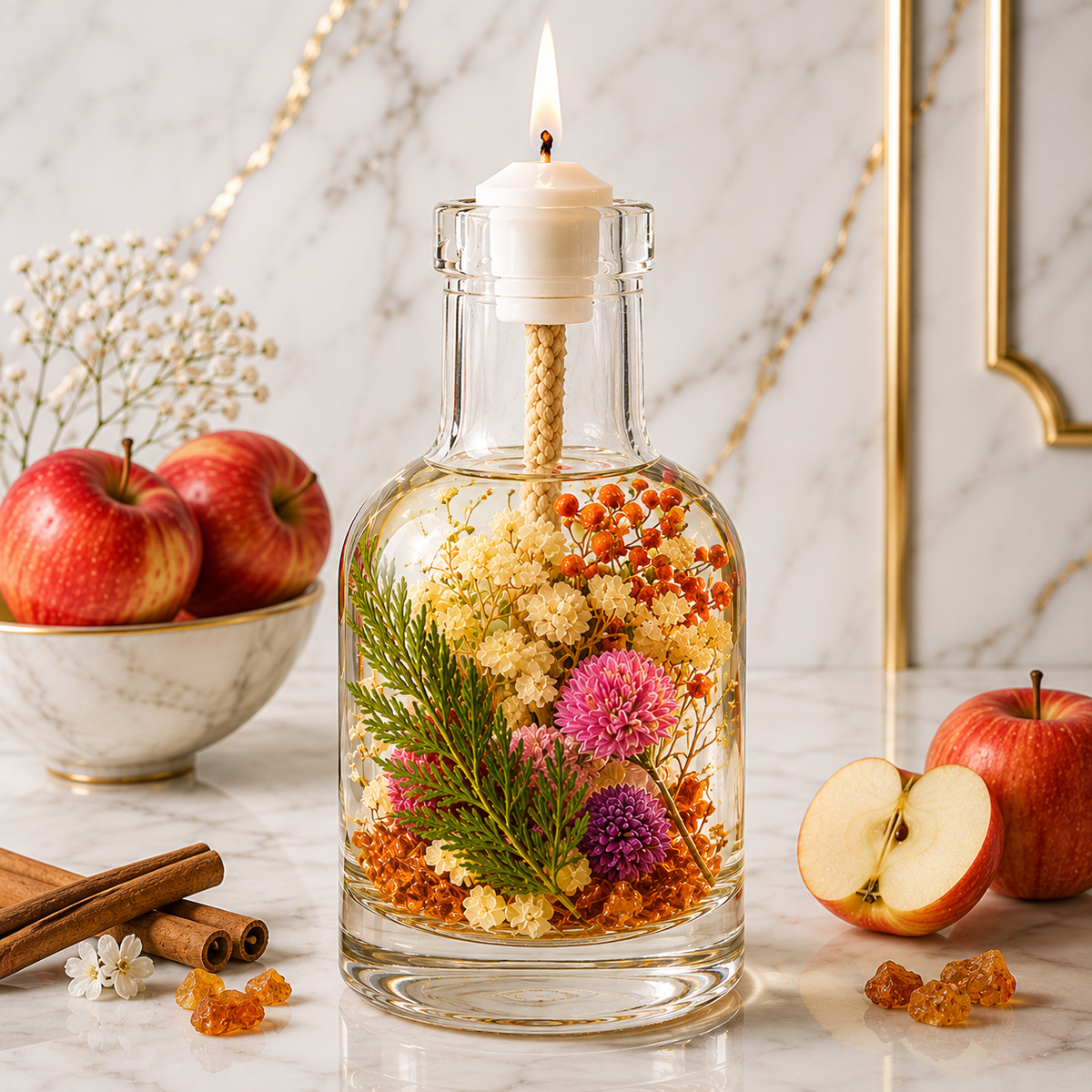 Hestia Refillable Oil Candle – Black Chamomile