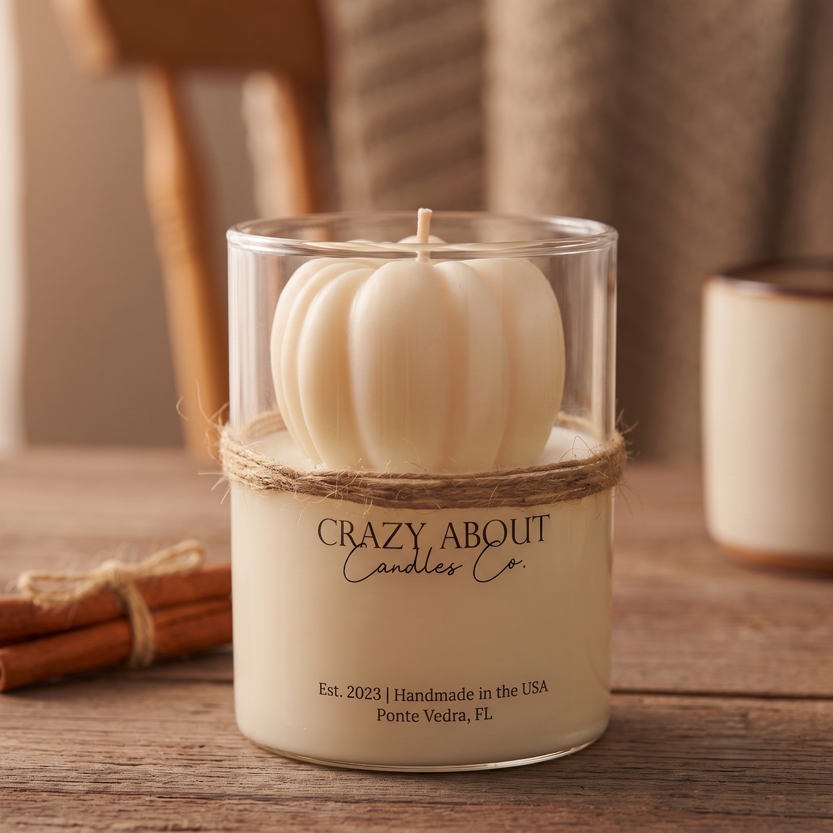 Pumpkin Candle in Glass Jar | Handcrafted Soy Wax