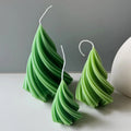 Swirling Christmas Tree Candles | Sculptural Soy Wax Holiday Decor